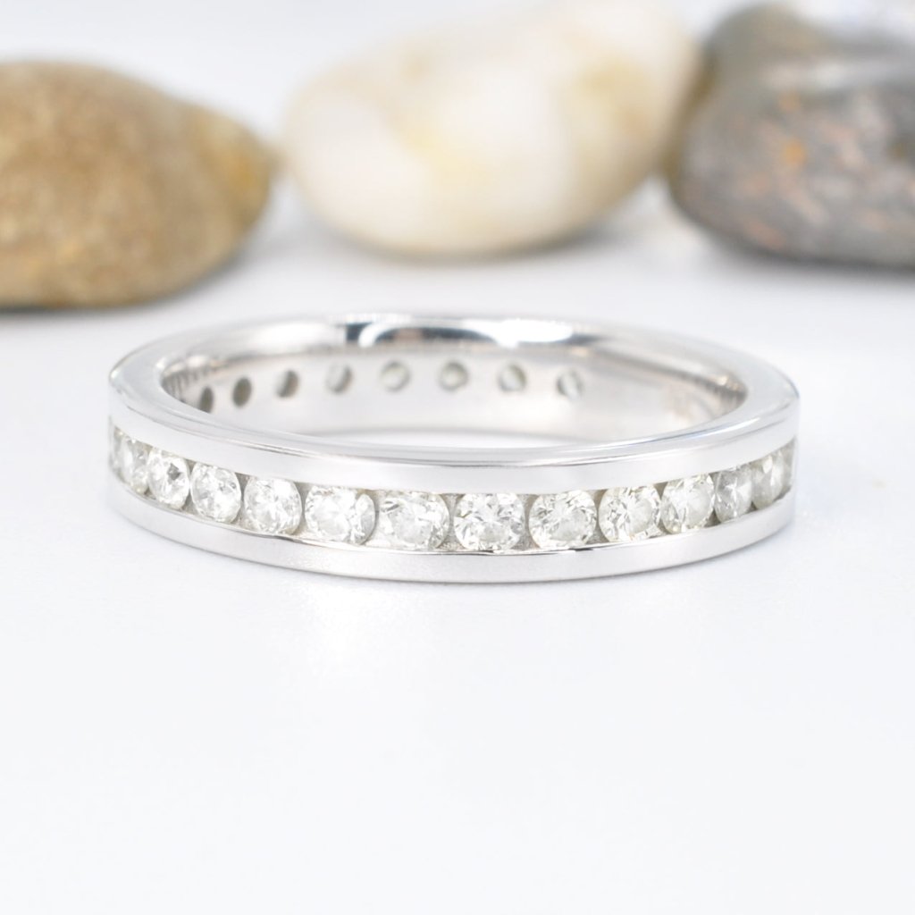 Stunning 1.30 CT Round Cut Diamonds - Eternity Ring in 14KT White Gold