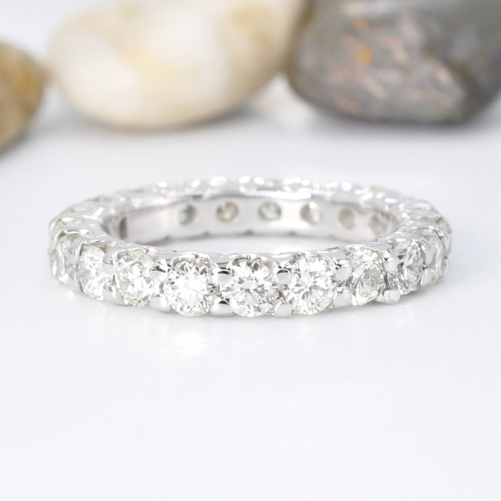 Luxurious 2.00 CT Round Cut Diamonds - Eternity Ring in 18KT White Gold - Primestyle.com
