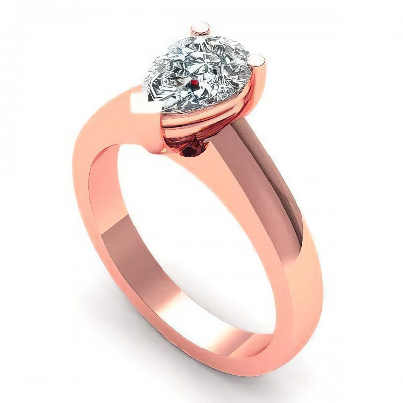0.35-1.50 CT Pear Cut Diamonds - Solitaire Ring