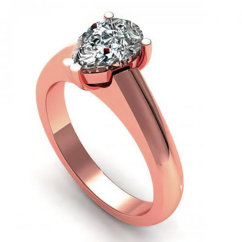 0.35-1.50 CT Pear Cut Diamonds - Solitaire Ring