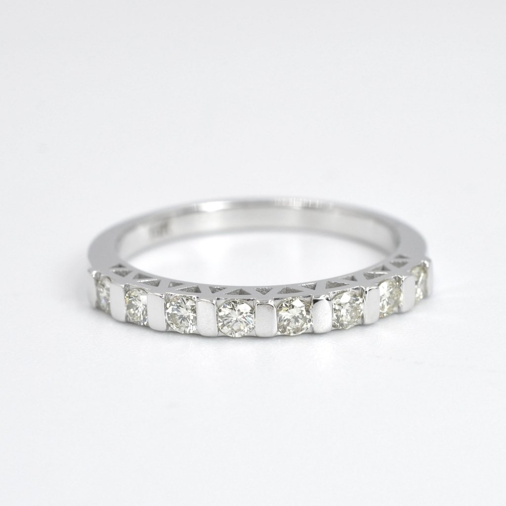 Bargain 0.50 CT Round Cut Diamonds - Wedding Band in 14KT White Gold - Primestyle.com