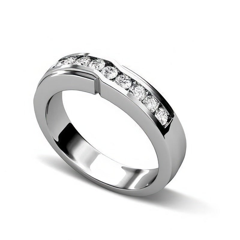 0.40 CT Round Cut Natural Diamonds - Wedding Band