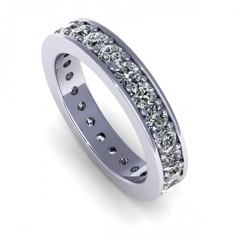 0.50-2.00 CT Round Cut Diamonds - Eternity Ring