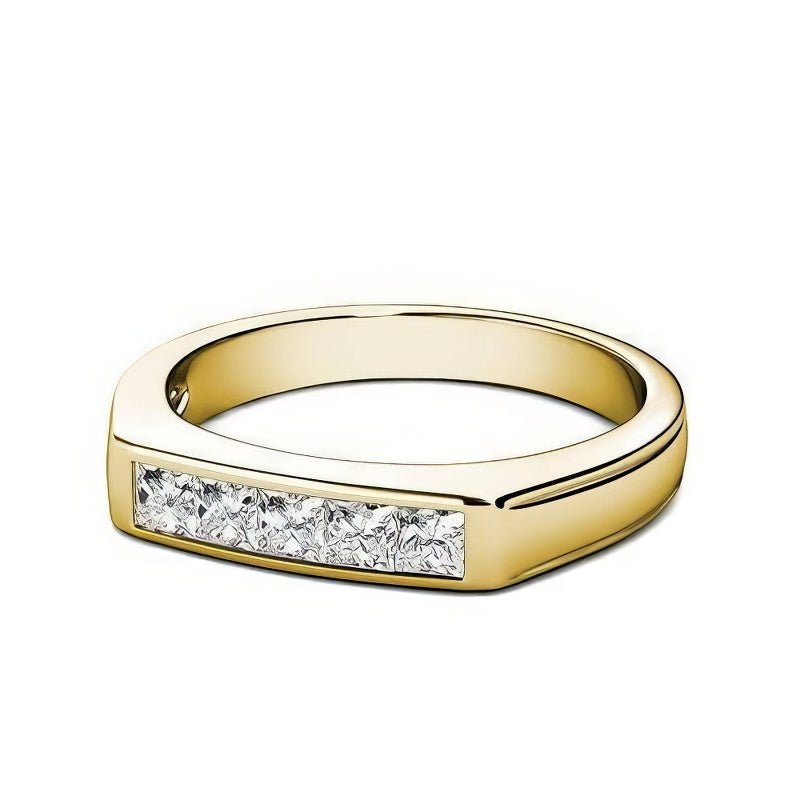 0.65 CT Princess Cut Natural Diamonds - Wedding Band