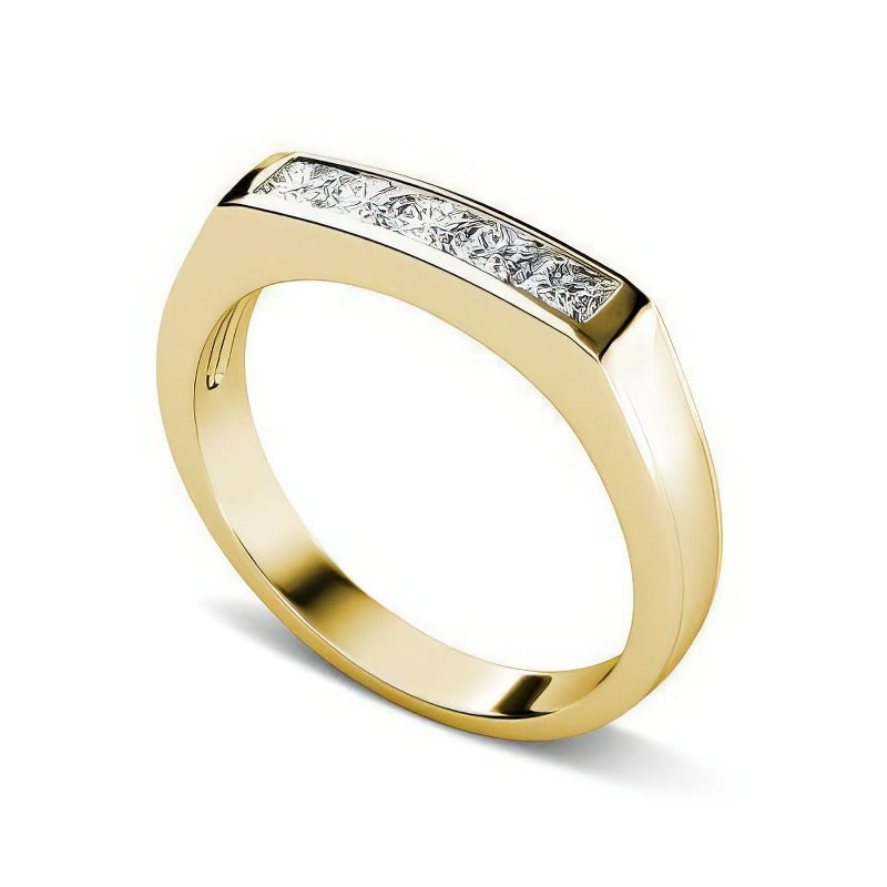 0.65 CT Princess Cut Diamonds - Wedding Band