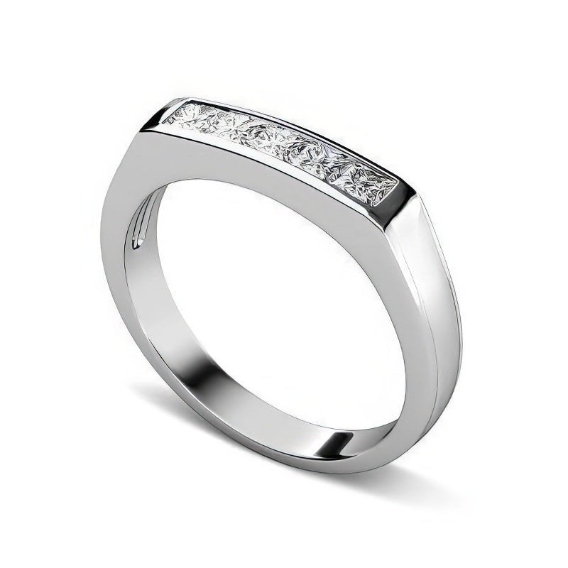 0.65 CT Princess Cut Natural Diamonds - Wedding Band