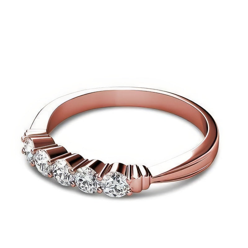 0.65 CT Round Cut Natural Diamonds - Wedding Band