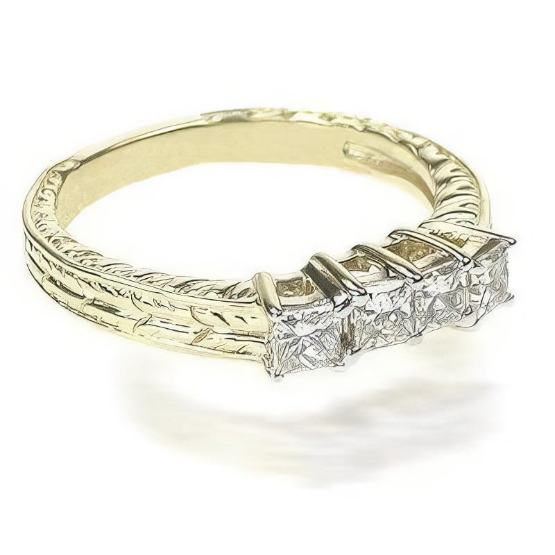 0.80 CT Princess Cut Natural Diamonds - Wedding Band - Primestyle.com