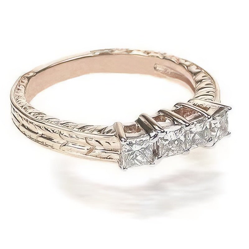 0.80 CT Princess Cut Natural Diamonds - Wedding Band