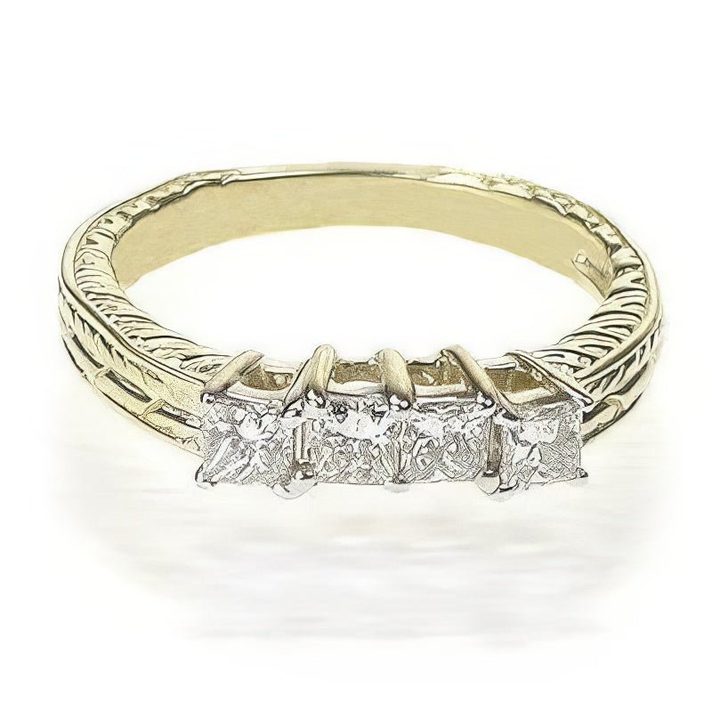 0.80 CT Princess Cut Natural Diamonds - Wedding Band - Primestyle.com