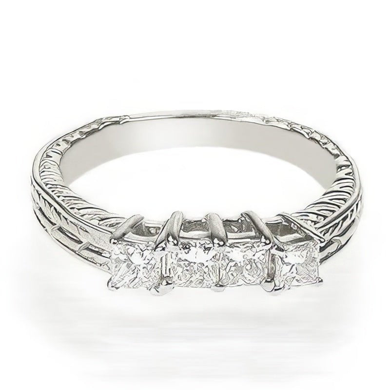 0.80 CT Princess Cut Natural Diamonds - Wedding Band - Primestyle.com