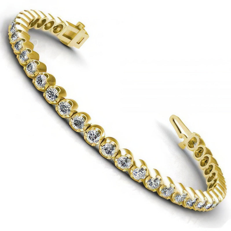 1.00-3.50 CT Round Cut Diamonds - Tennis Bracelet