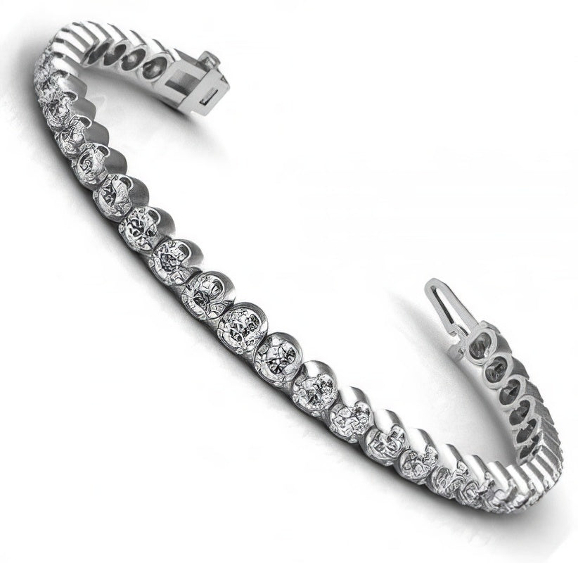 1.00-3.50 CT Round Cut Natural Diamonds - Tennis Bracelet