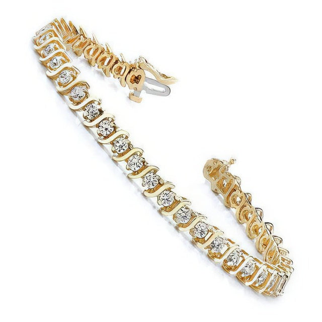 1.00-5.00 CT Round Cut Natural Diamonds - Tennis Bracelet