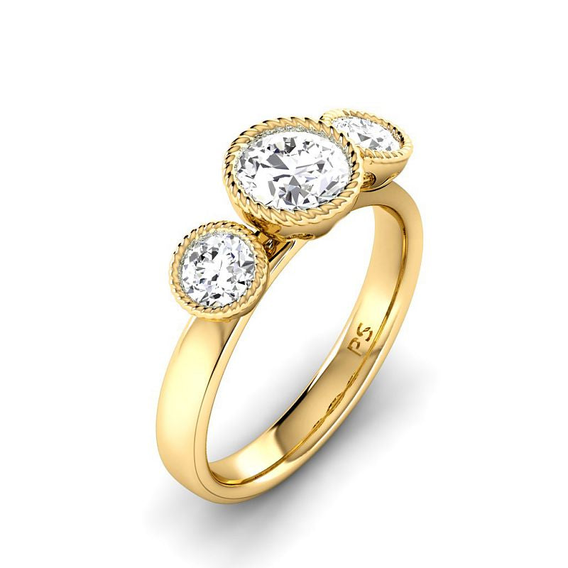 0.70-0.90 CT Round Cut Diamonds - Three Stone Ring