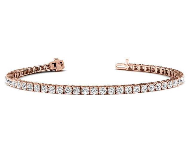 3.00-7.00 CT Round Cut Natural Diamonds - Tennis Bracelet