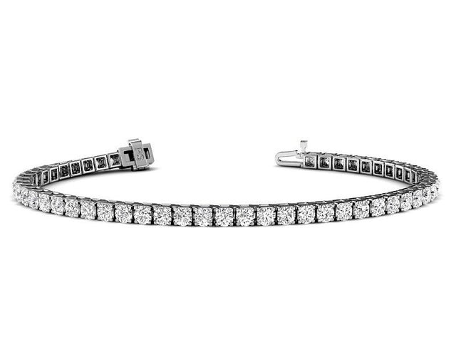 3.00-7.00 CT Round Cut Natural Diamonds - Tennis Bracelet