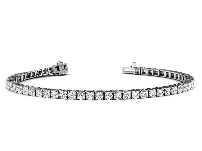 3.00-7.00 CT Round Cut Diamonds - Tennis Bracelet