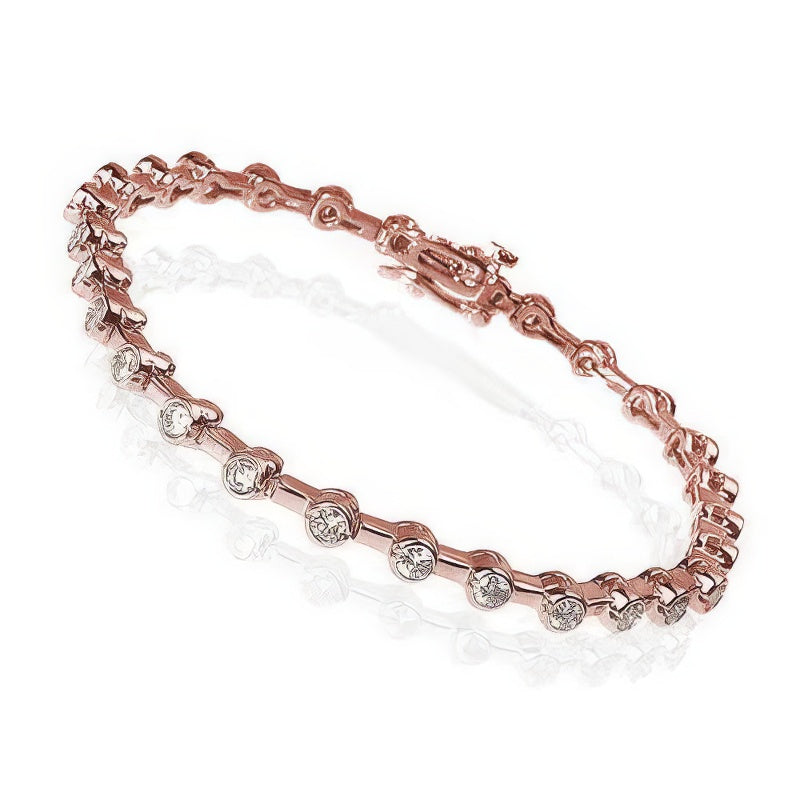 1.10-3.00 CT Round Cut Diamonds - Tennis Bracelet