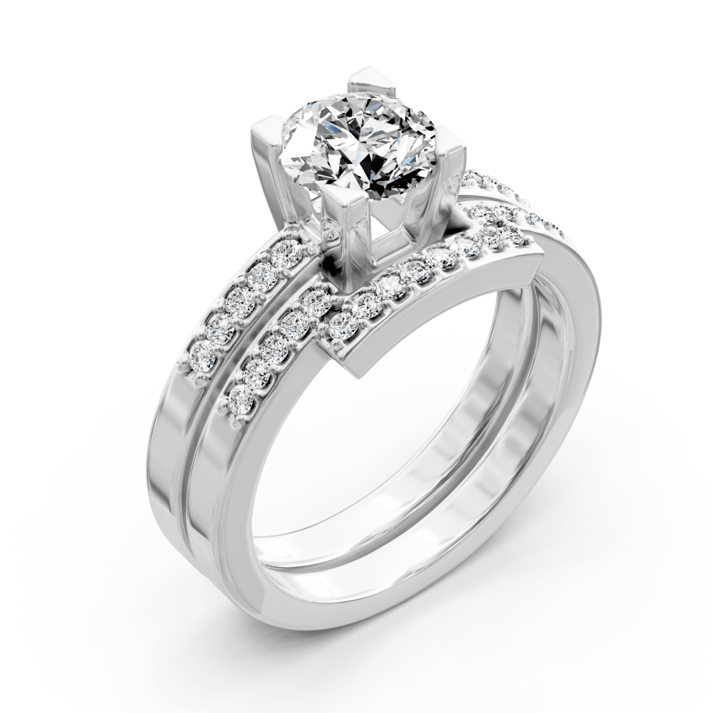 0.60-1.75 CT Round Cut Natural Diamonds - Bridal Set