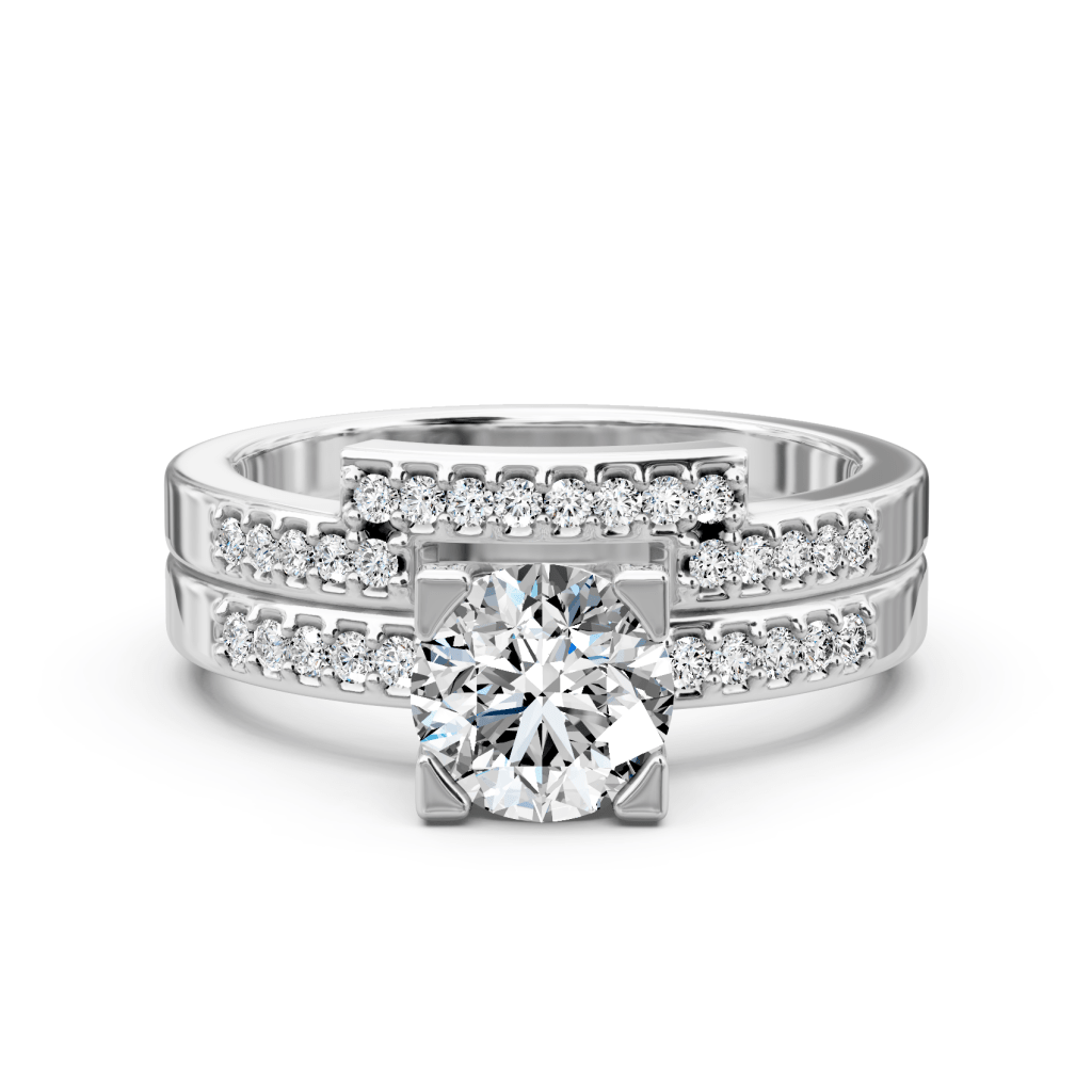 0.60-1.75 CT Round Cut Natural Diamonds - Bridal Set