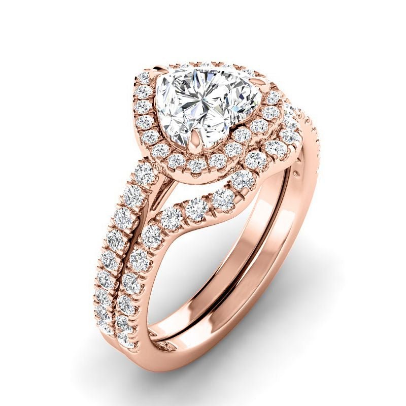 1.15-6.65 CT Heart & Round Cut Diamonds - Bridal Set