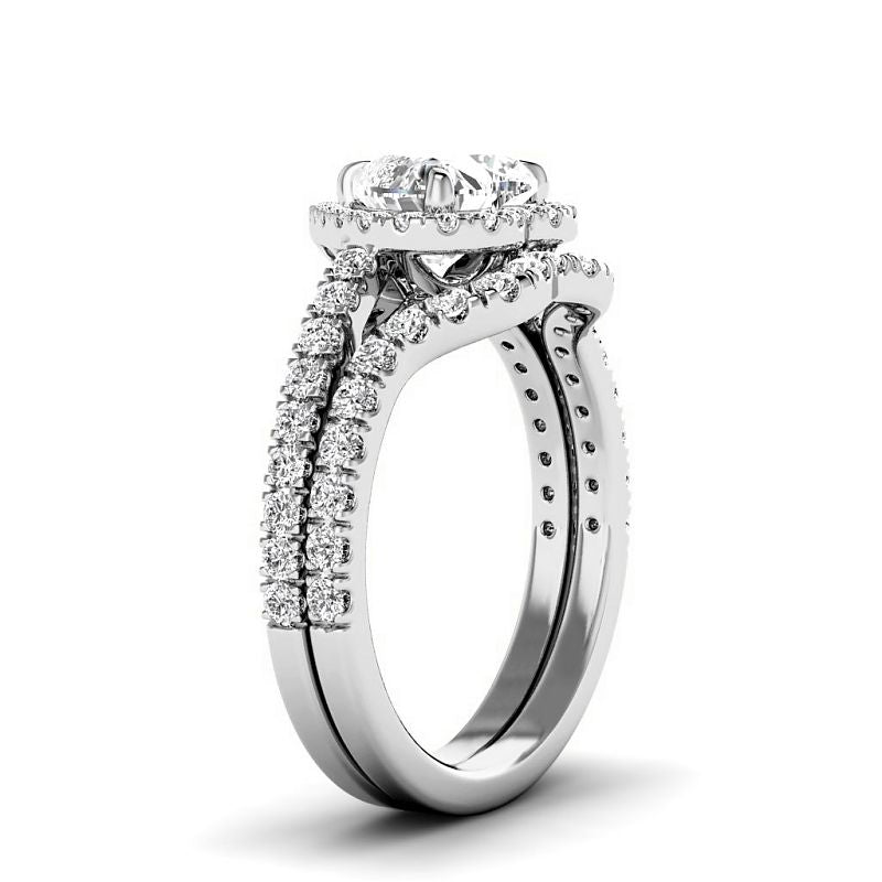 1.15-6.65 CT Heart & Round Cut Diamonds - Bridal Set