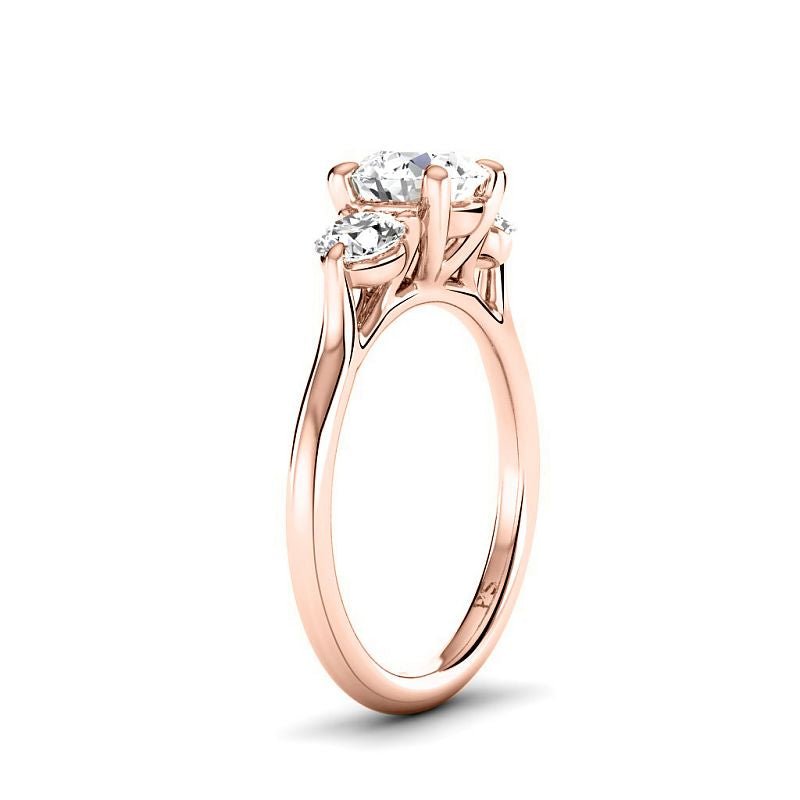 1.55 CT Round Cut Natural Diamonds - Three Stone Rings - Primestyle.com