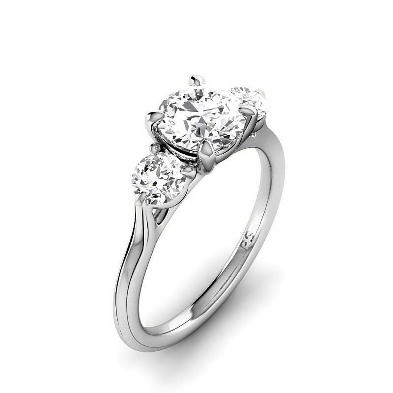 1.55 CT Round Cut Diamonds - Three Stone Ring