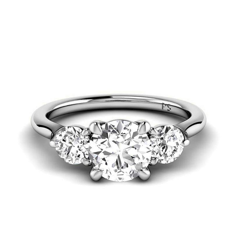 1.55 CT Round Cut Diamonds - Three Stone Ring