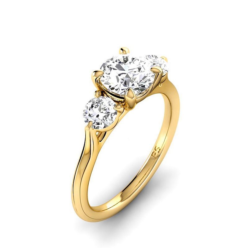 1.55 CT Round Cut Natural Diamonds - Three Stone Rings - Primestyle.com