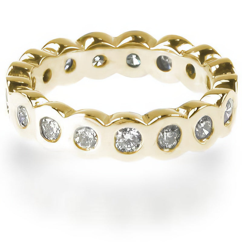 1.30 CT Round Cut Natural Diamonds - Eternity Rings