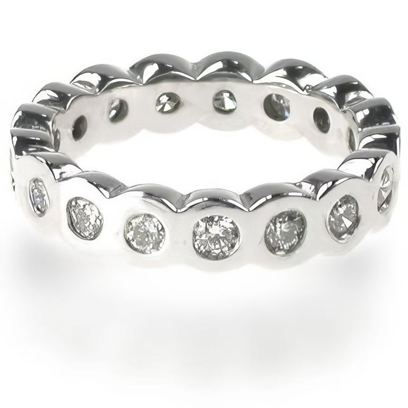 1.30 CT Round Cut Natural Diamonds - Eternity Rings