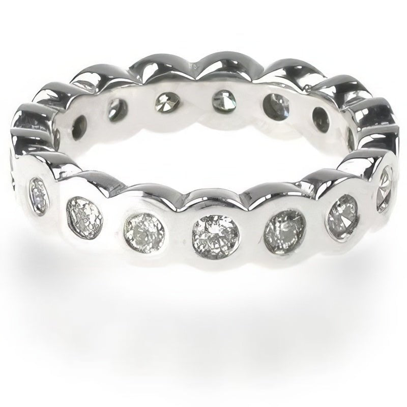 1.30 CT Round Cut Natural Diamonds - Eternity Rings
