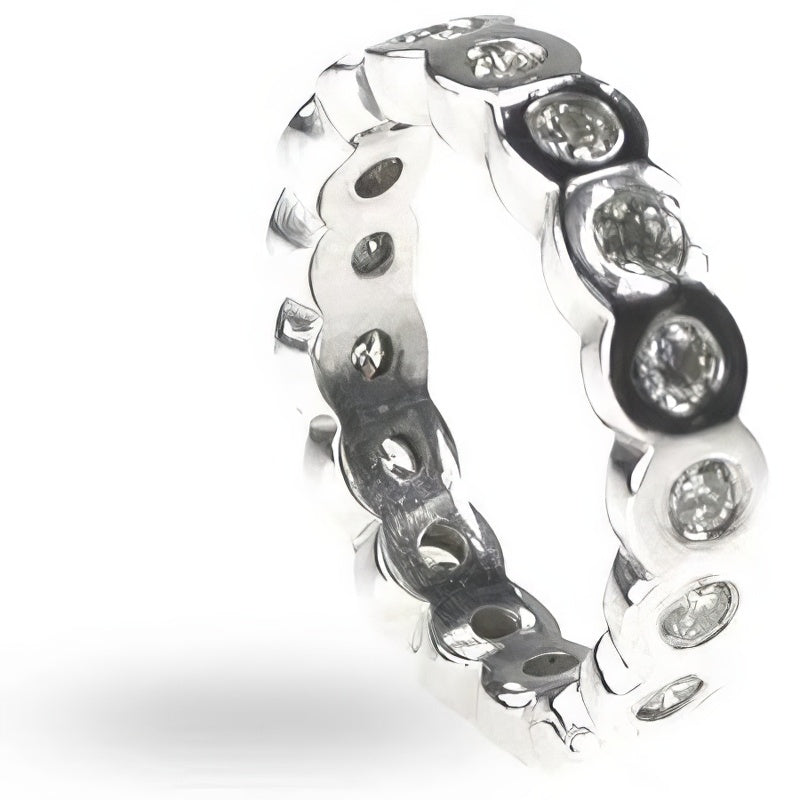 1.30 CT Round Cut Natural Diamonds - Eternity Rings