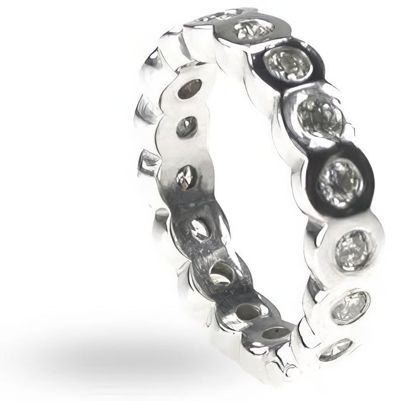 1.30 CT Round Cut Natural Diamonds - Eternity Rings
