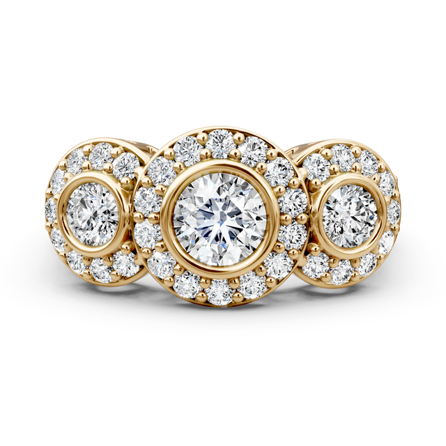 1.75-7.25 CT Round Cut Lab Grown Diamonds - Three Stone Rings