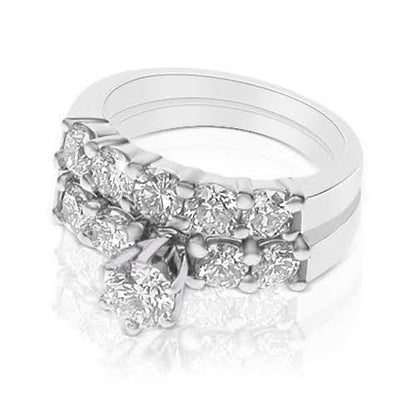 Alluring 1.75 CT Round Cut Diamond Bridal Set in 14KT White Gold