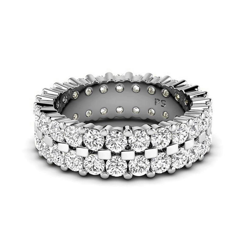 1.50 CT Round Cut Natural Diamonds - Eternity Rings