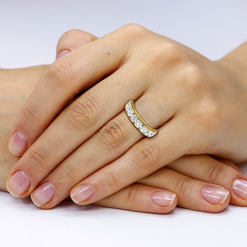 1.00 CT Round Cut Natural Diamonds - Eternity Rings - Primestyle.com