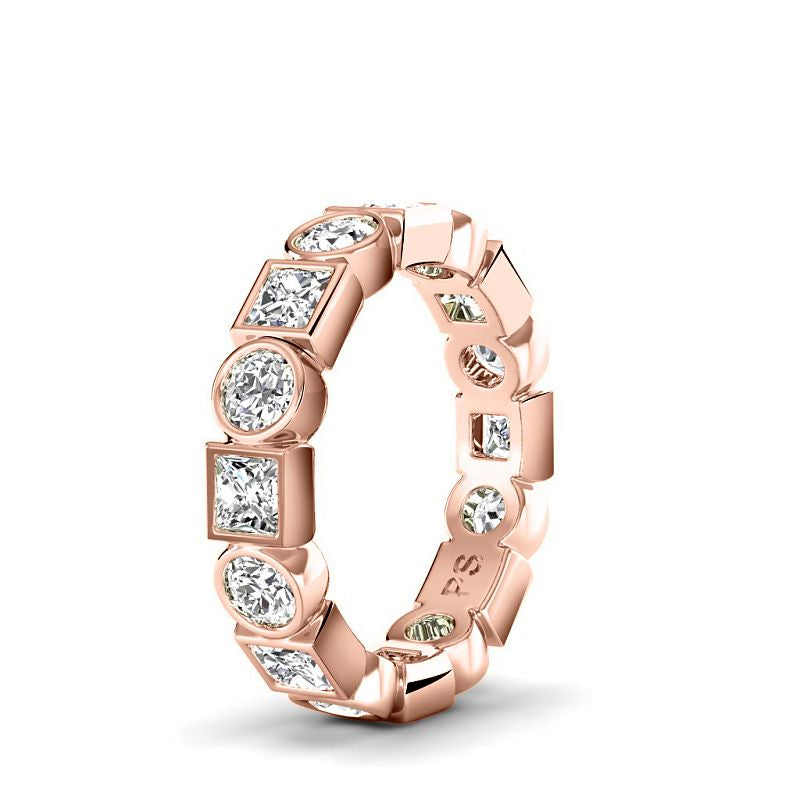 1.50 CT Round & Princess Cut Diamonds - Eternity Ring