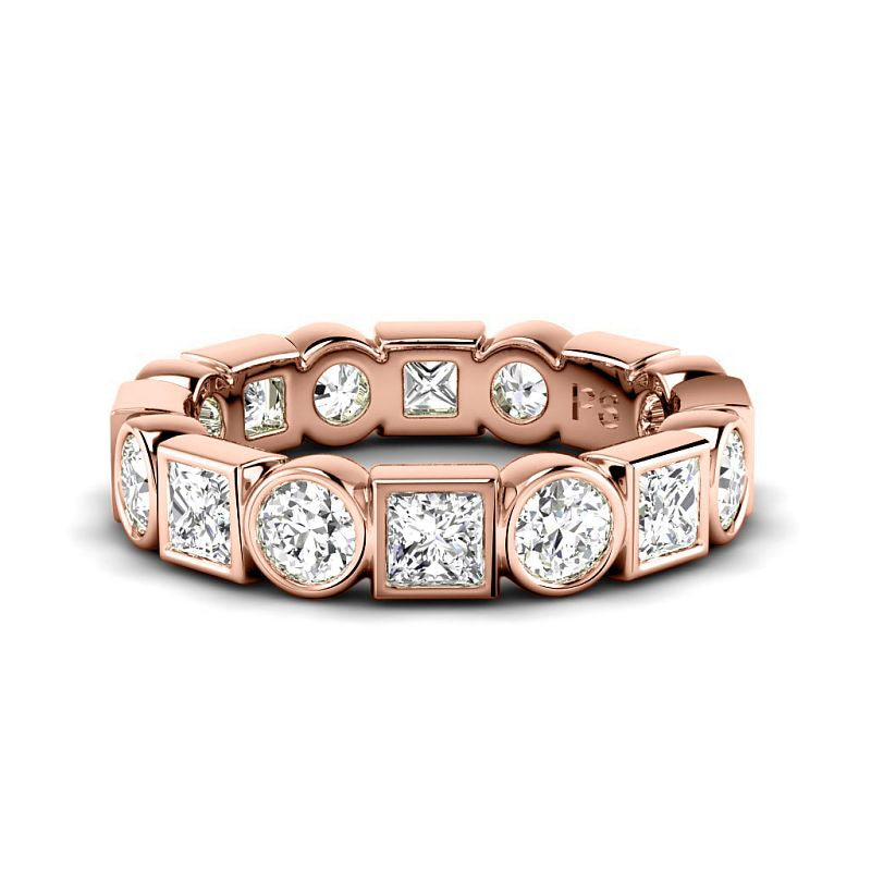 1.50 CT Round & Princess Cut Diamonds - Eternity Ring