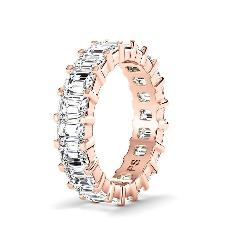 5.20 CT Emerald Cut Natural Diamonds - Eternity Rings