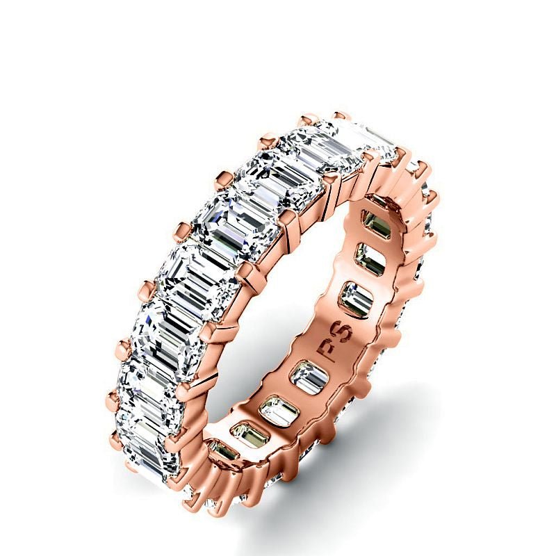 5.20 CT Emerald Cut Natural Diamonds - Eternity Rings