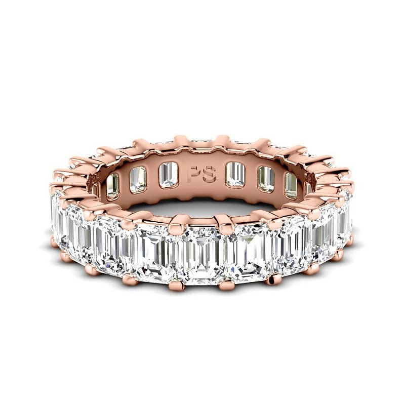 5.20 CT Emerald Cut Natural Diamonds - Eternity Rings - Primestyle.com