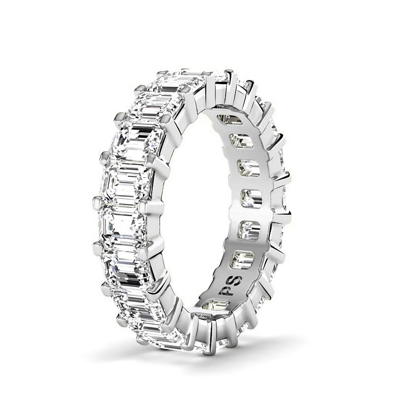 5.20 CT Emerald Cut Natural Diamonds - Eternity Rings