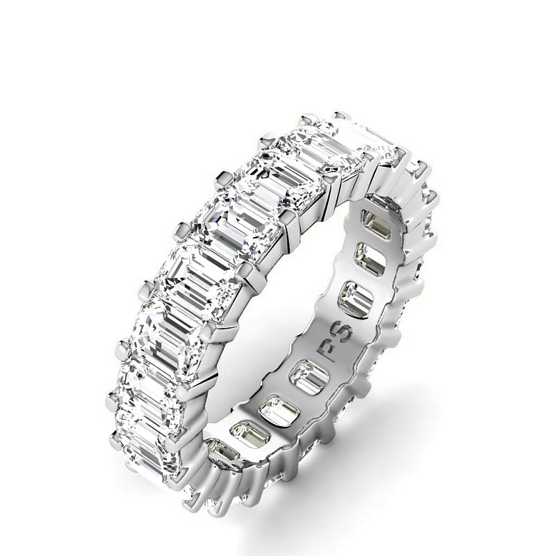 5.20 CT Emerald Cut Natural Diamonds - Eternity Rings