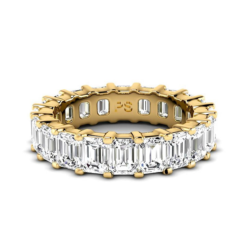 5.20 CT Emerald Cut Natural Diamonds - Eternity Rings