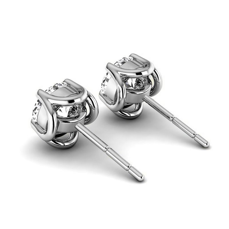 0.50-2.00 CT Round Cut Natural Diamonds - Stud Earrings