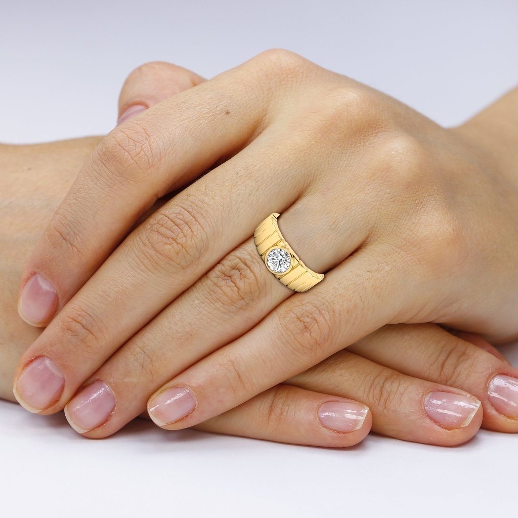 0.40 CT Round Cut Natural Diamonds - Mens Wedding Bands - Primestyle.com